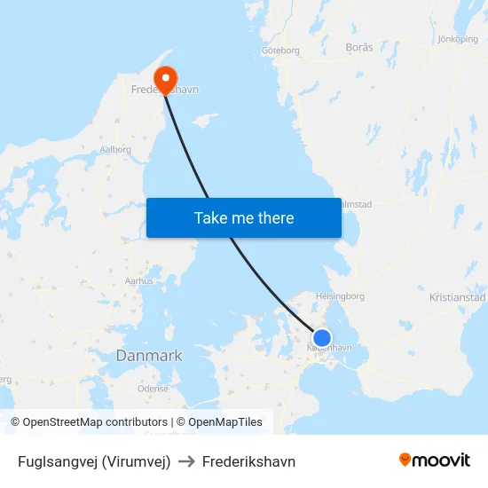 Fuglsangvej (Virumvej) to Frederikshavn map