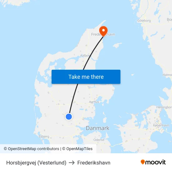 Horsbjergvej (Vesterlund) to Frederikshavn map