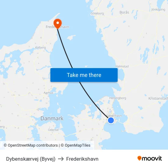 Dybenskærvej (Byvej) to Frederikshavn map