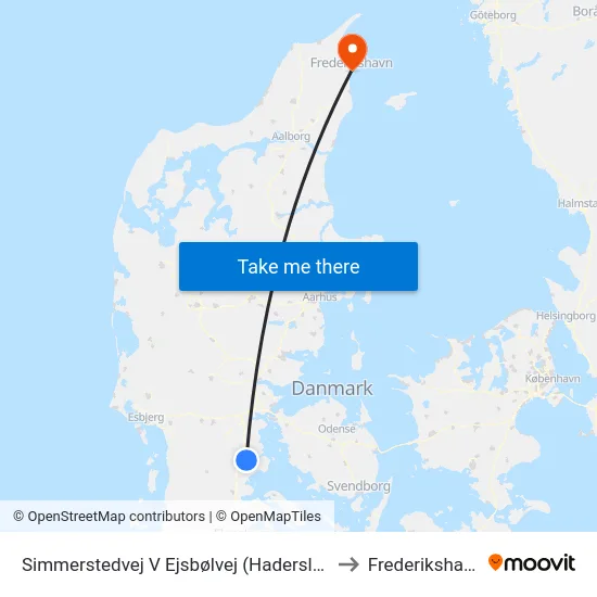 Simmerstedvej V Ejsbølvej (Haderslev) to Frederikshavn map