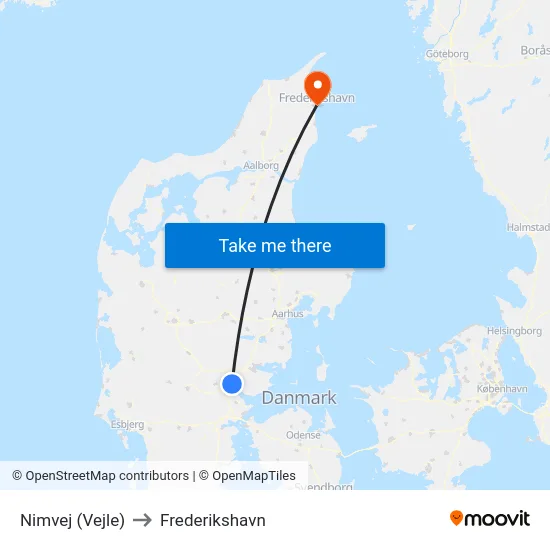 Nimvej (Vejle) to Frederikshavn map