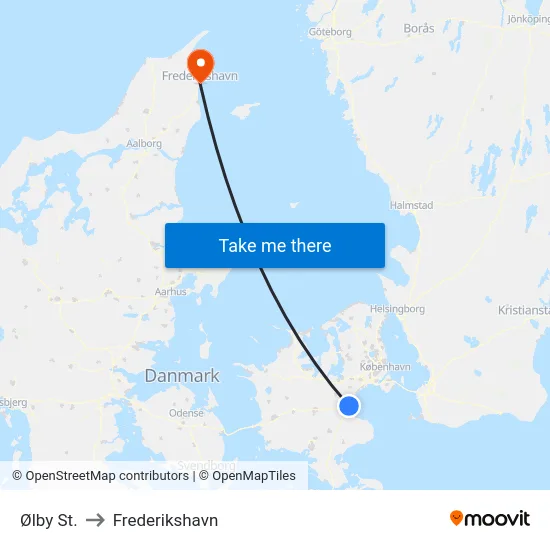 Ølby St. to Frederikshavn map
