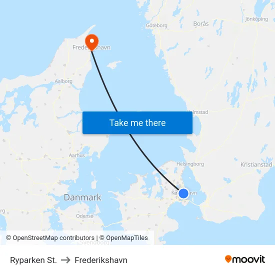Ryparken St. to Frederikshavn map