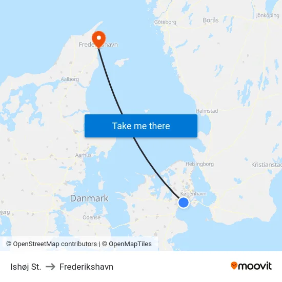 Ishøj St. to Frederikshavn map