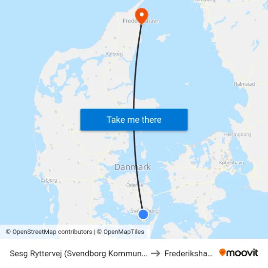 Sesg Ryttervej (Svendborg Kommune) to Frederikshavn map