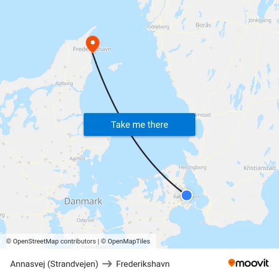 Annasvej (Strandvejen) to Frederikshavn map