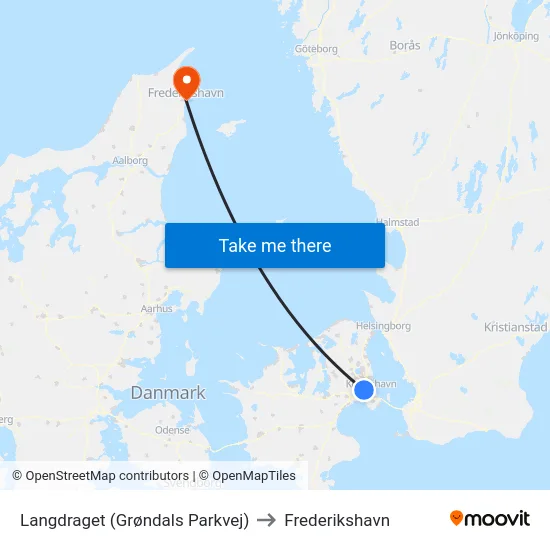 Langdraget (Grøndals Parkvej) to Frederikshavn map