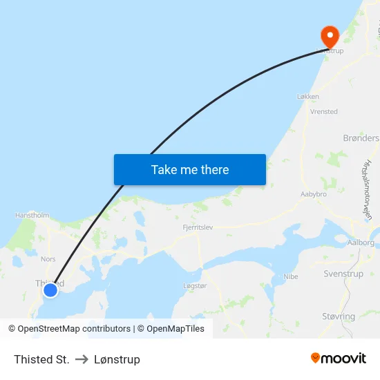 Thisted St. to Lønstrup map