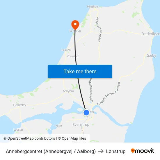 Annebergcentret (Annebergvej / Aalborg) to Lønstrup map