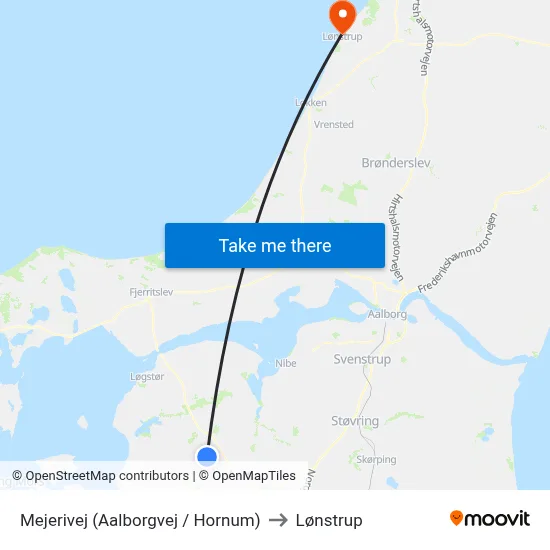 Mejerivej  (Aalborgvej / Hornum) to Lønstrup map