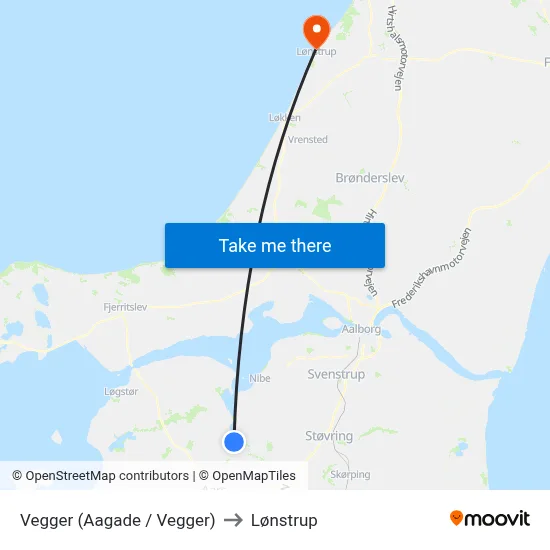 Vegger (Aagade / Vegger) to Lønstrup map
