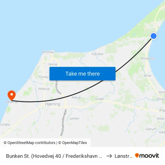 Bunken St. (Hovedvej 40 / Frederikshavn Komm.) to Lønstrup map