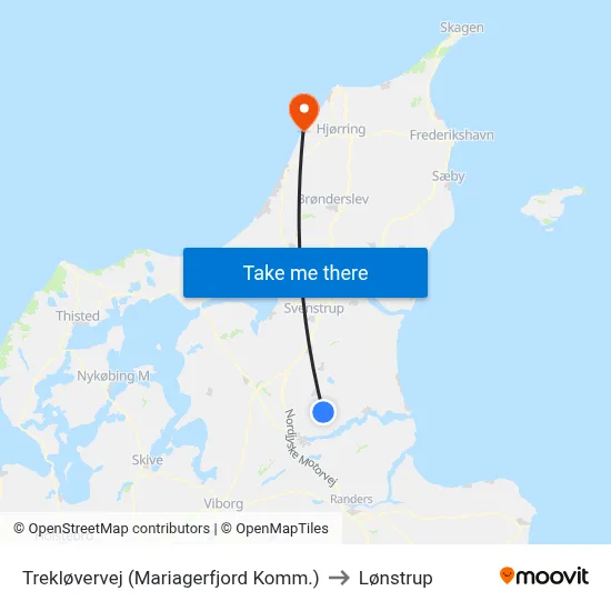 Trekløvervej (Mariagerfjord Komm.) to Lønstrup map