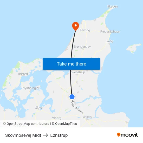 Skovmosevej Midt to Lønstrup map
