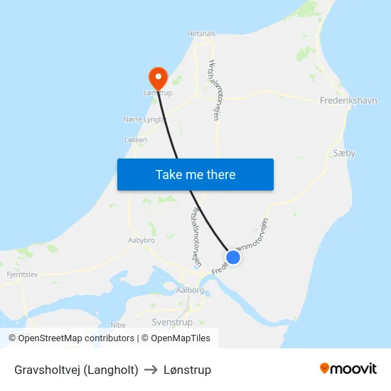 Gravsholtvej (Langholt) to Lønstrup map