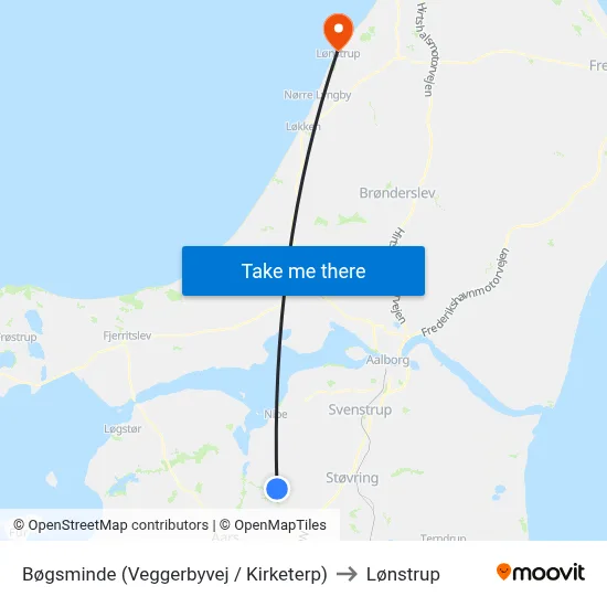 Bøgsminde (Veggerbyvej / Kirketerp) to Lønstrup map