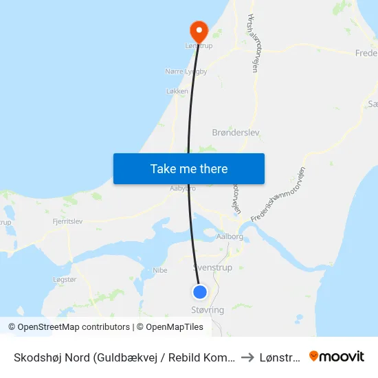 Skodshøj Nord (Guldbækvej / Rebild Komm.) to Lønstrup map