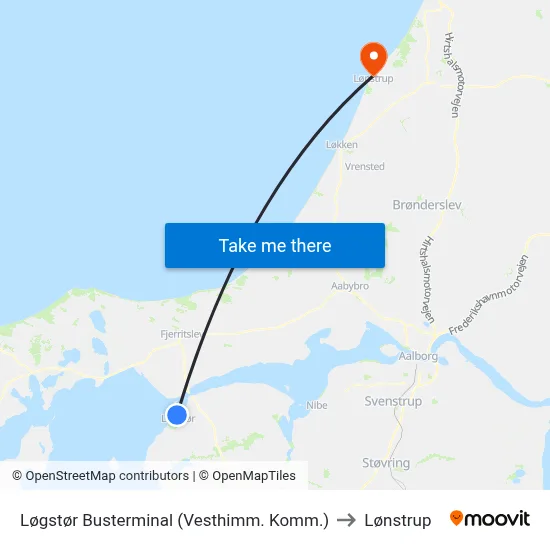 Løgstør Busterminal (Vesthimm. Komm.) to Lønstrup map
