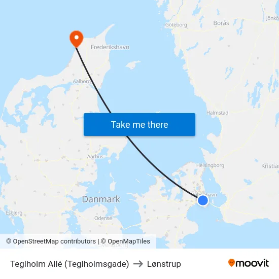 Teglholm Allé (Teglholmsgade) to Lønstrup map