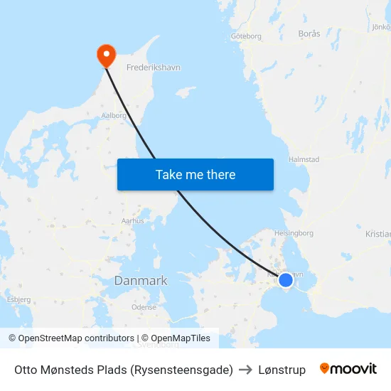 Otto Mønsteds Plads (Rysensteensgade) to Lønstrup map