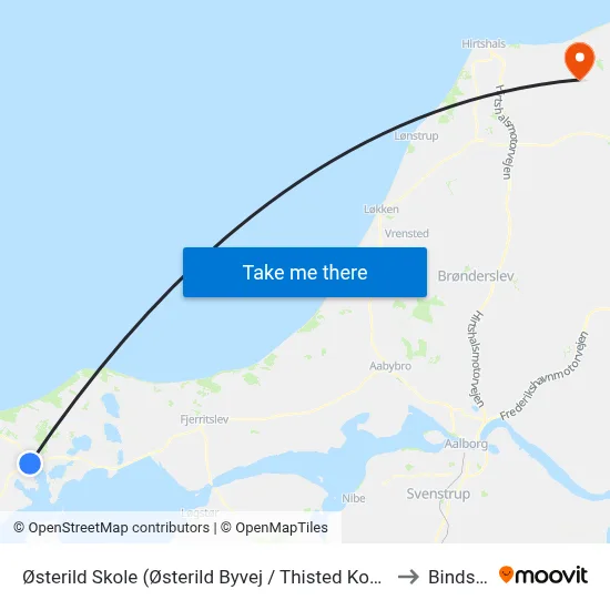Østerild Skole (Østerild Byvej / Thisted Kommune) to Bindslev map