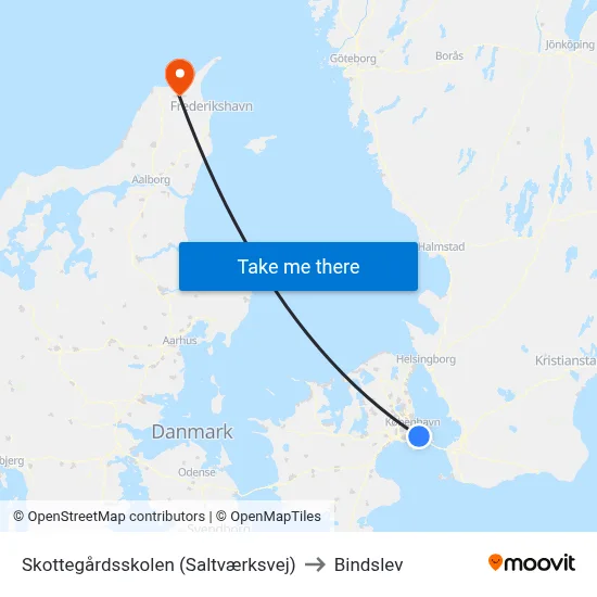 Skottegårdsskolen (Saltværksvej) to Bindslev map