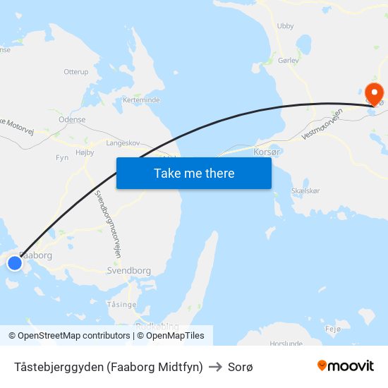 Tåstebjerggyden (Faaborg Midtfyn) to Sorø map