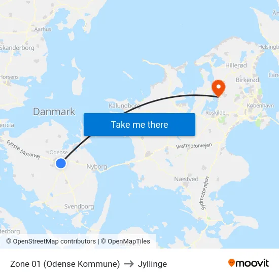 Zone 01 (Odense Kommune) to Jyllinge map