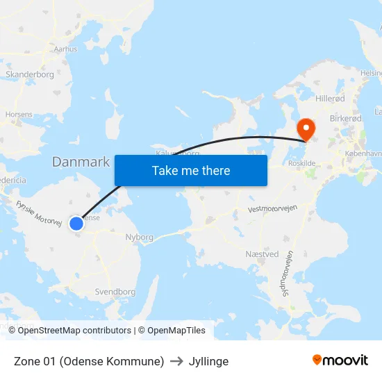 Zone 01 (Odense Kommune) to Jyllinge map