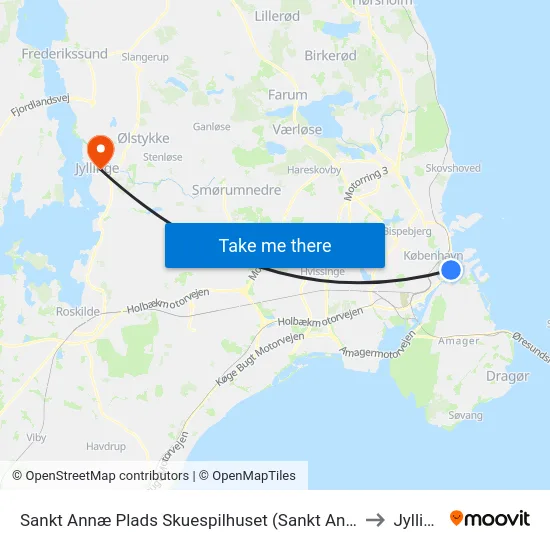 Sankt Annæ Plads Skuespilhuset (Sankt Annæ Plads) to Jyllinge map