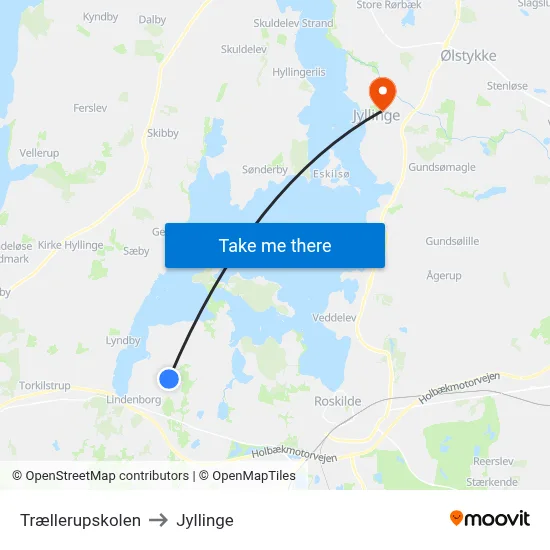 Trællerupskolen to Jyllinge map