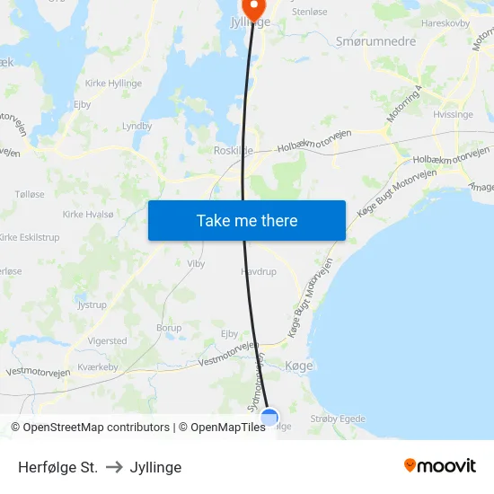 Herfølge St. to Jyllinge map