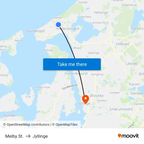 Melby St. to Jyllinge map