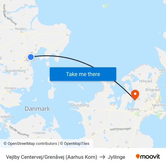 Vejlby Centervej/Grenåvej (Aarhus Kom) to Jyllinge map