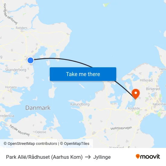 Park Allé/Rådhuset (Aarhus Kom) to Jyllinge map