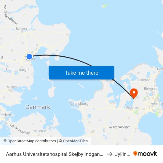 Aarhus Universitetshospital Skejby Indgang E/F to Jyllinge map