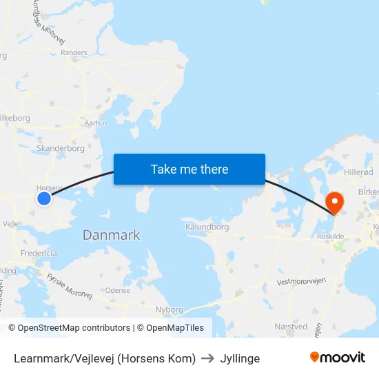 Learnmark/Vejlevej (Horsens Kom) to Jyllinge map