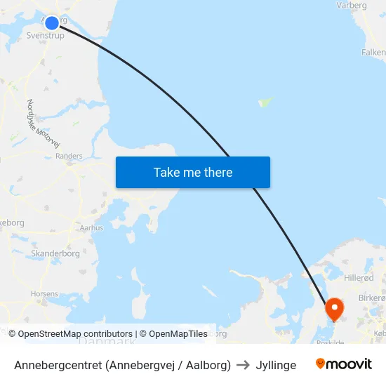 Annebergcentret (Annebergvej / Aalborg) to Jyllinge map