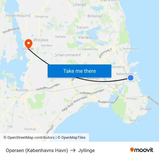 Operaen (Københavns Havn) to Jyllinge map
