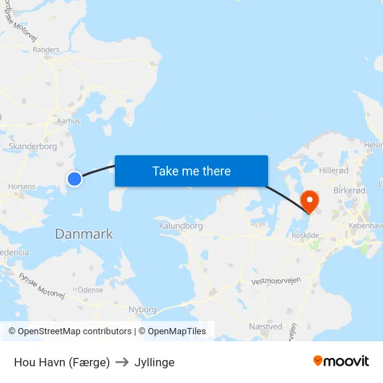 Hou Havn (Færge) to Jyllinge map