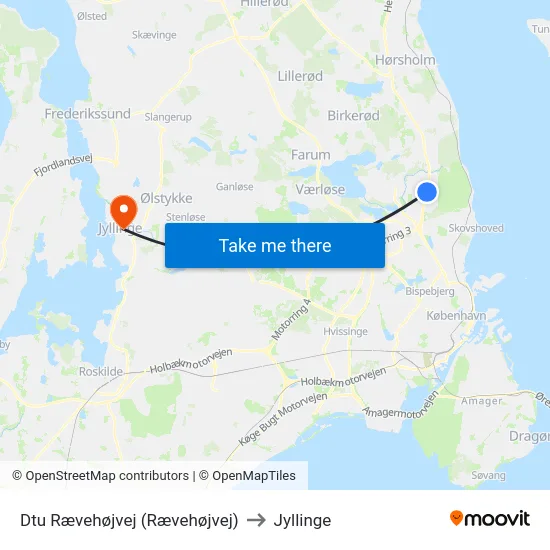 Dtu Rævehøjvej (Rævehøjvej) to Jyllinge map