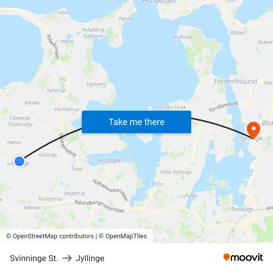 Svinninge St. to Jyllinge map