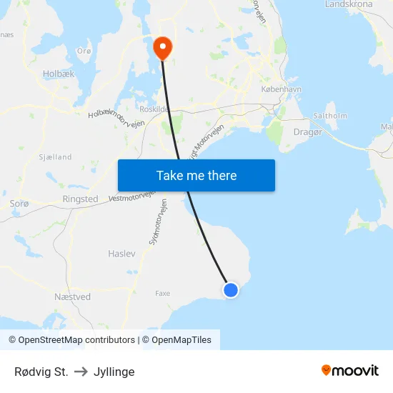 Rødvig St. to Jyllinge map