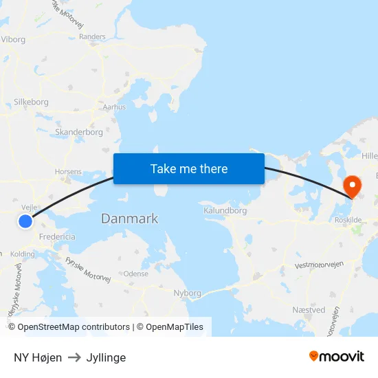 NY Højen to Jyllinge map