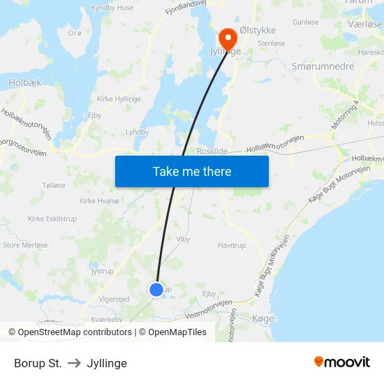 Borup St. to Jyllinge map