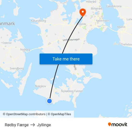 Rødby Færge to Jyllinge map