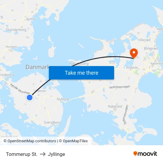 Tommerup St. to Jyllinge map