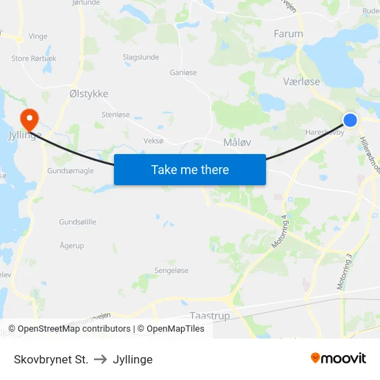 Skovbrynet St. to Jyllinge map