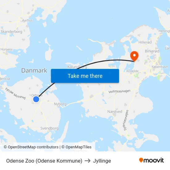 Odense Zoo (Odense Kommune) to Jyllinge map