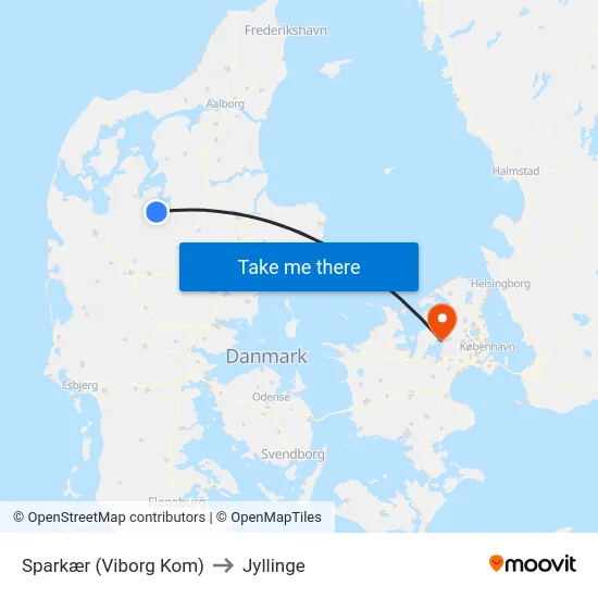 Sparkær (Viborg Kom) to Jyllinge map